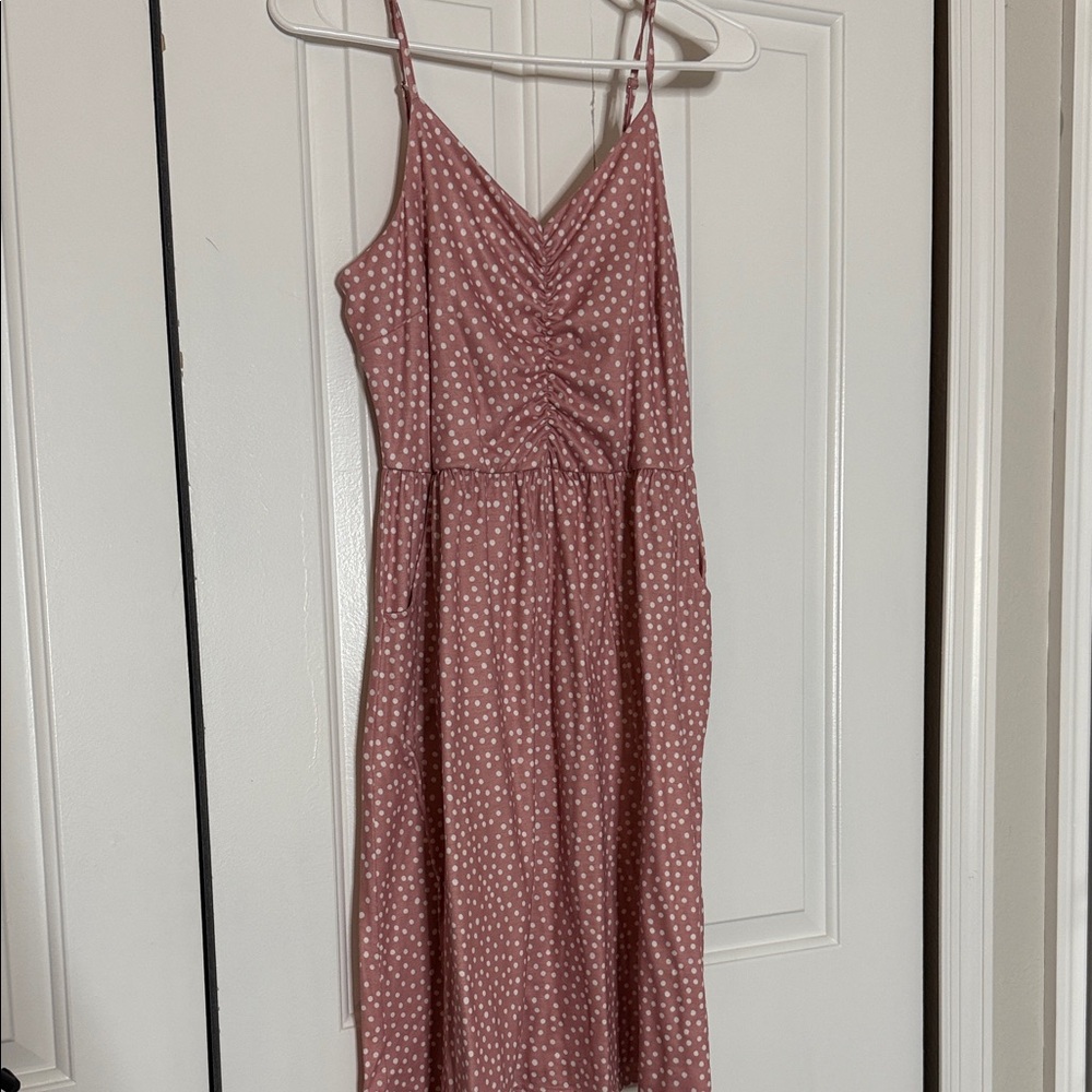 Polka Dot Pink Dress with pockets